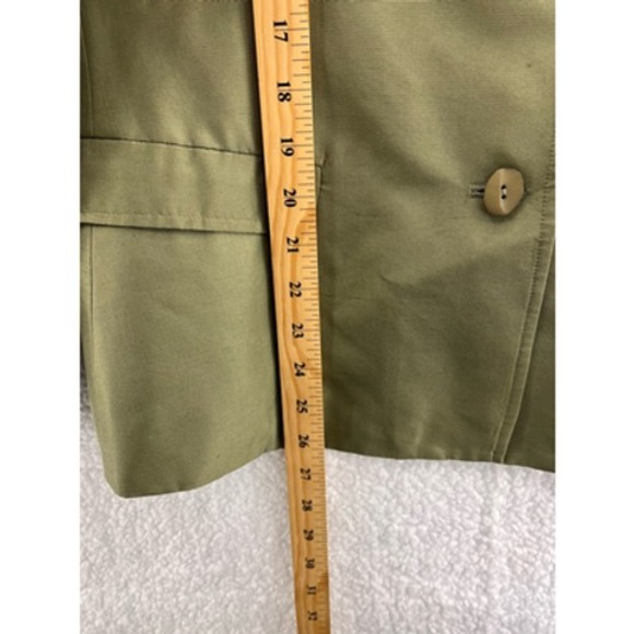 Judith Hart Collection Womens Suit Jacket Blazer Green 100% Silk Notch Lapel 14 - Picture 5 of 9